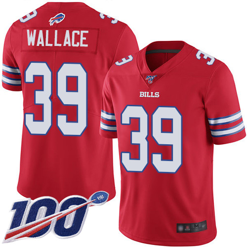 Men Buffalo Bills #39 Levi Wallace Limited Red Rush Vapor Untouchable 100th Season NFL Jersey